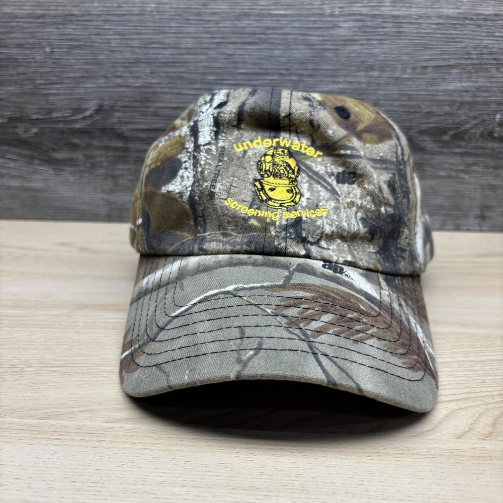 Underwater Screening Services Hat Cap Strap Back Camo Camouflage Mens Hunting